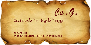 Csiszár György névjegykártya