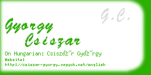 gyorgy csiszar business card